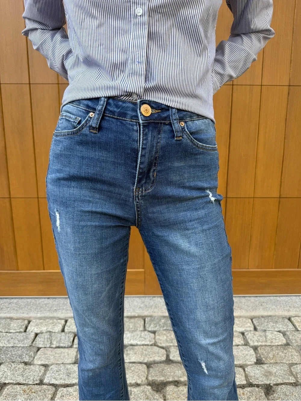 YMI High-Rise Flare Denim Collection Boho Festival Dark Wash Denim Bootcut